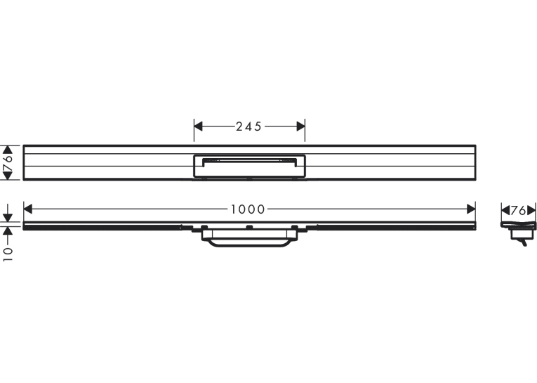 Верхня частина Hansgrohe "RainDrain Flex" для каналу (пристінна) 1000 мм Brushed Stainless Steel 56053800