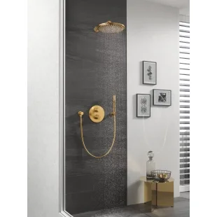 Верхний душ с душевым кронштейном GROHE Rainshower Cosmopolitan 310 26066GN0 Золото матовое
