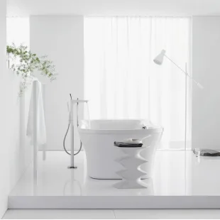 Смеситель для ванны напольный Hansgrohe PuraVida хром/белый 15473400