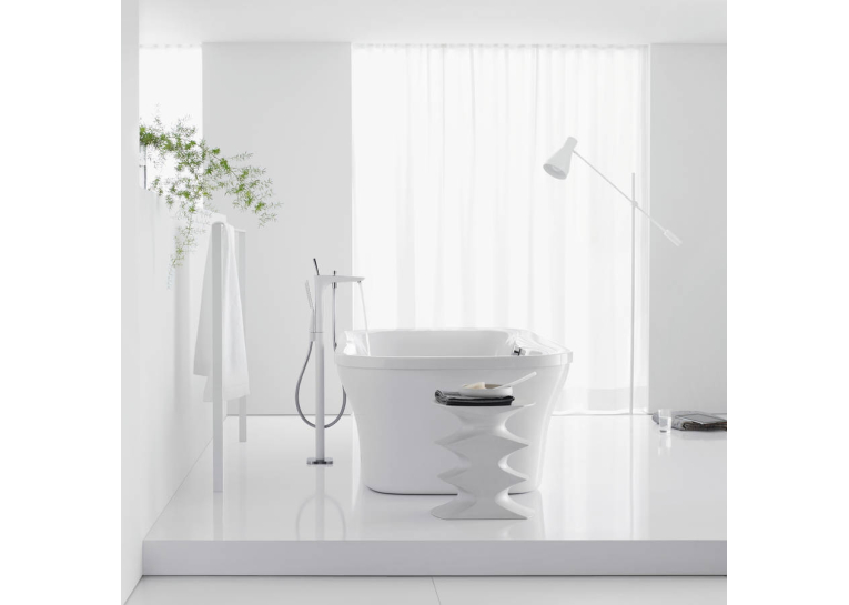 Смеситель для ванны напольный Hansgrohe PuraVida хром/белый 15473400