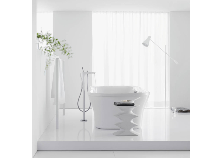Смеситель для ванны напольный Hansgrohe PuraVida хром/белый 15473400