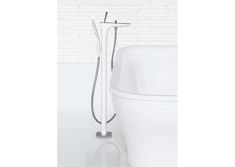 Смеситель для ванны напольный Hansgrohe PuraVida хром/белый 15473400