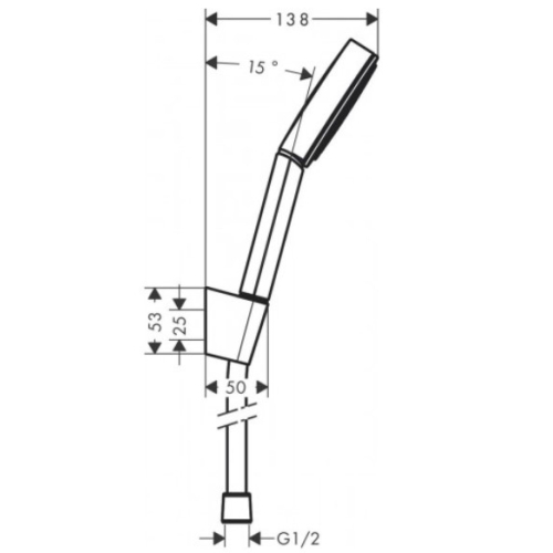 Душовий набір Hansgrohe Pulsify 105 1jet із душовим шлангом 125 см 24301700 (Пошкоджене пакування)