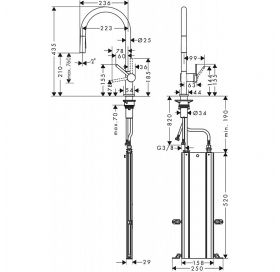 Смеситель Hansgrohe Talis M54 для кухонной мойки с выдвижным душем Black Matt 72801670