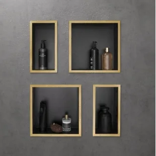 Настенная ниша Hansgrohe XtraStoris Individual с рамкой 30x30x10 см Polished Gold Optic 56098990