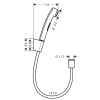 Гігієнічний душ Hansgrohe зі шлангом 125 см та тримачем Brushed Black Chrome 32129340