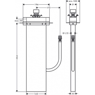 Скрытая часть для ванны Hansgrohe SBox Rim 13560180