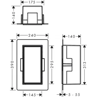Настенная ниша Hansgrohe XtraStoris Rock с дверцей 30x15x14 см Matt White 56088700