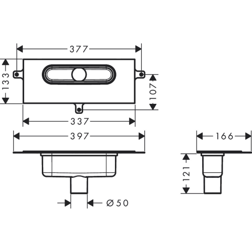 Скрытая часть для каналов Hansgrohe uBox universal ø50 01002180