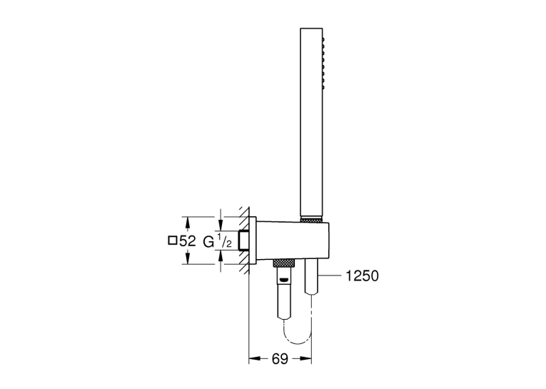 Душевой набор, 1 режим струи Grohe Euphoria Cube Stick, 26405000