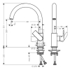 Смеситель для кухонной мойки Hansgrohe Vernis Shape M35, черный матовый 71871670