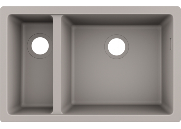 Кухонна мийка під стільницю Hansgrohe S510-U635 дві чаші 180/450 Concretegrey 43433380