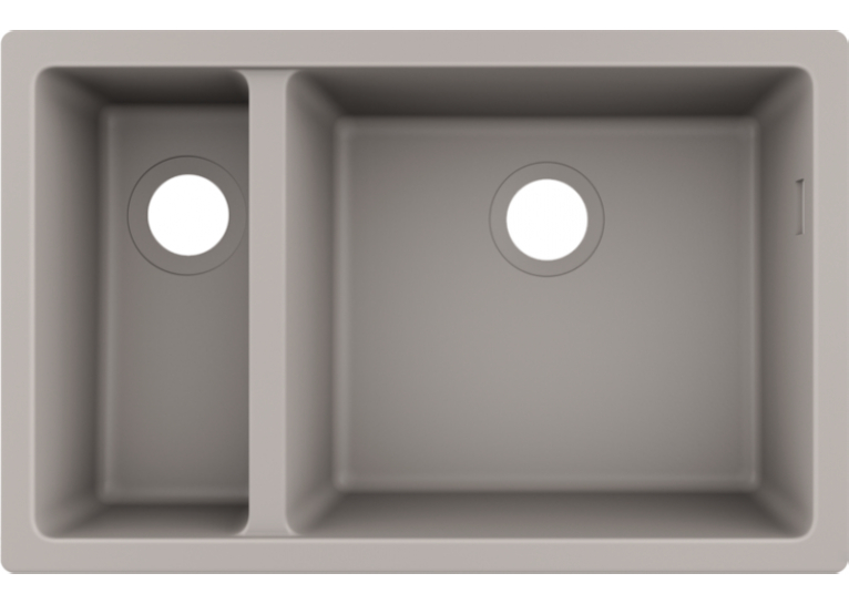 Кухонная мойка под столешницу Hansgrohe S510-U635 две чаши 180/450 Concretegrey 43433380
