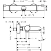 Термостат для ванни Hansgrohe Ecostat Comfort, поліроване золото 13114990