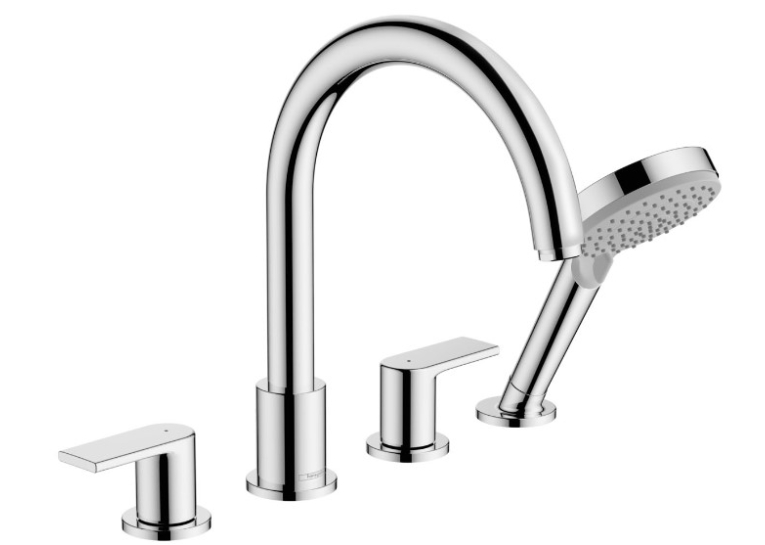 Змішувач на борт ванни Hansgrohe Vernis Shape з душовим гарнітуром 71459000 хром