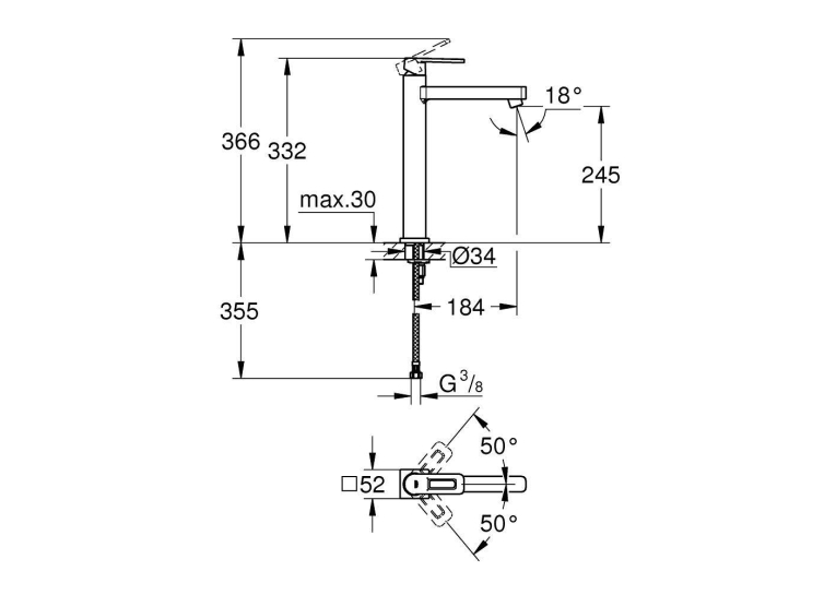 Змішувач для раковини Grohe Quadra 23404000