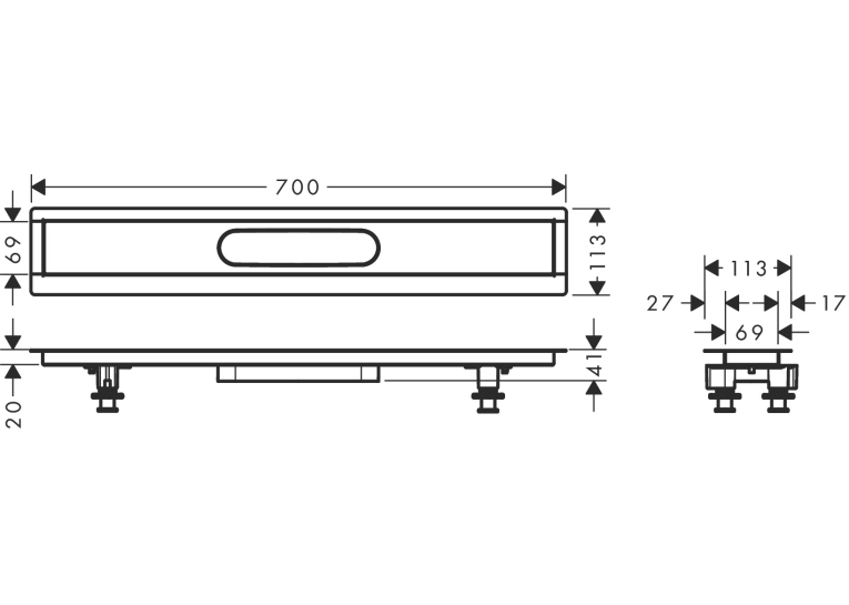 Монтажний комплект Hansgrohe uBox universal 700 мм 56011180