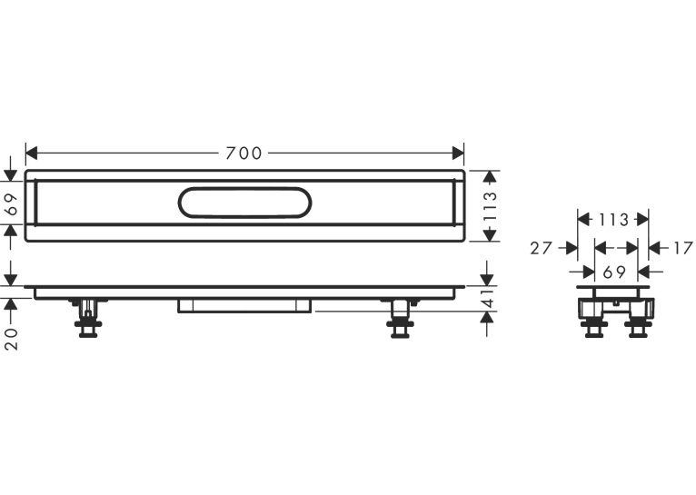 Монтажний комплект Hansgrohe uBox universal 700 мм 56011180