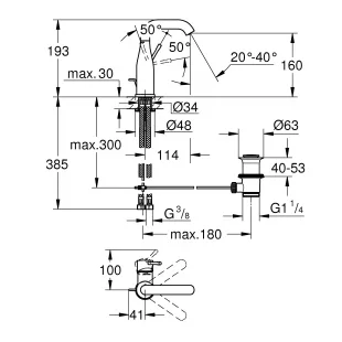 Смеситель для раковины Grohe Essence M-Size 23462DA1 Бронза