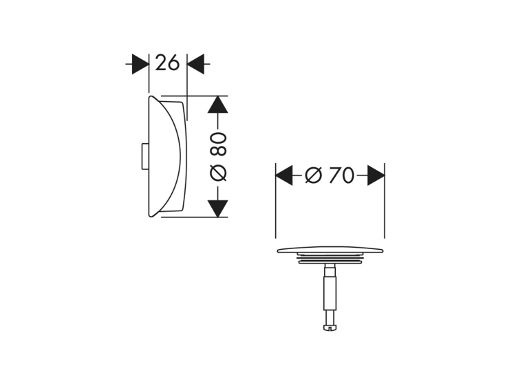 Внешняя часть сифона для ванны Hansgrohe Flexaplus Matt Black 58185670