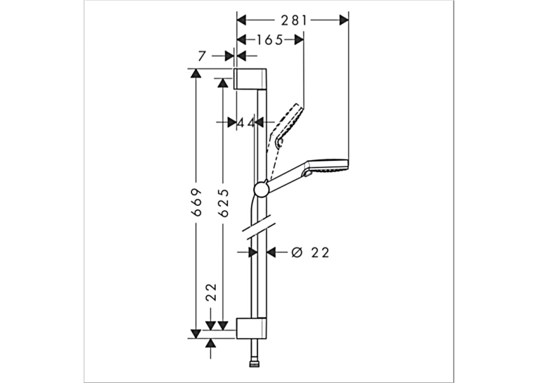 Душовий набір Hansgrohe Crometta Vario 65 см EcoSmart білий/хром 26534400