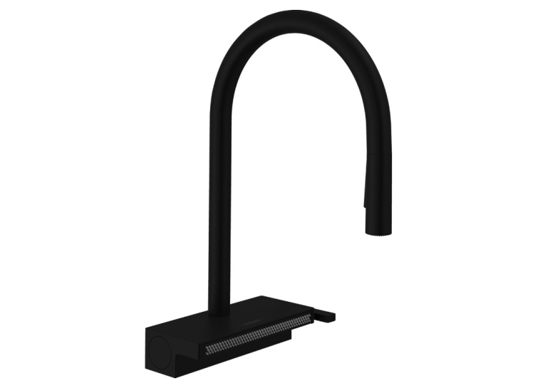 Смеситель для кухни Hansgrohe Aquno Select M81 с выдвижным душем, черный матовый 73831670