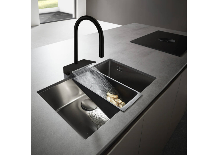 Смеситель для кухни Hansgrohe Aquno Select M81 с выдвижным душем, черный матовый 73831670