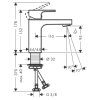 Змішувач для раковини Hansgrohe Vernis Shape 71569670 чорний.