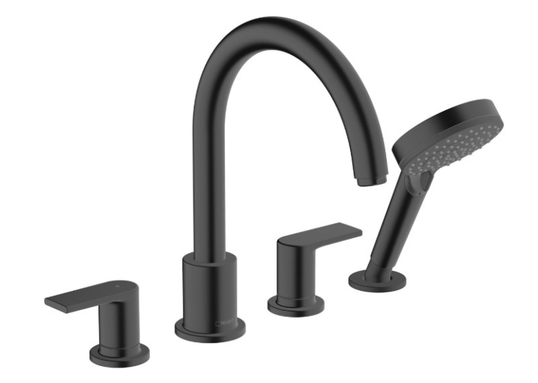 Смеситель Hansgrohe Vernis Blend на борт ванны, черный матовый 71456670