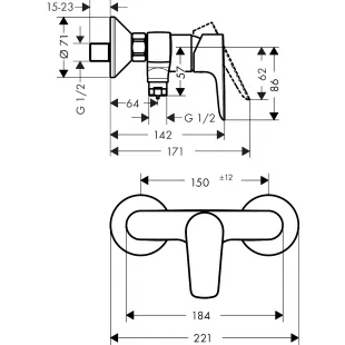 Смеситель для душа Hansgrohe Talis E Matt Black 71760670
