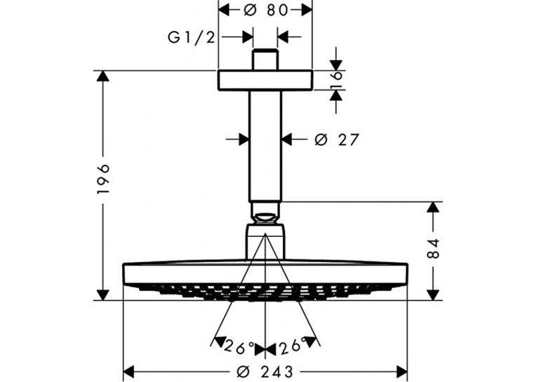 Верхній душ Hansgrohe Raindance Select S 240 2jet 26467000