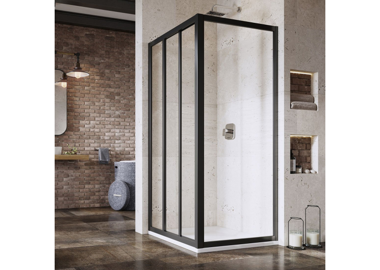 Неподвижная стенка для душа Ravak Supernova APSS-75 198 Чёрный TRANSPARENT 940303R2Z1