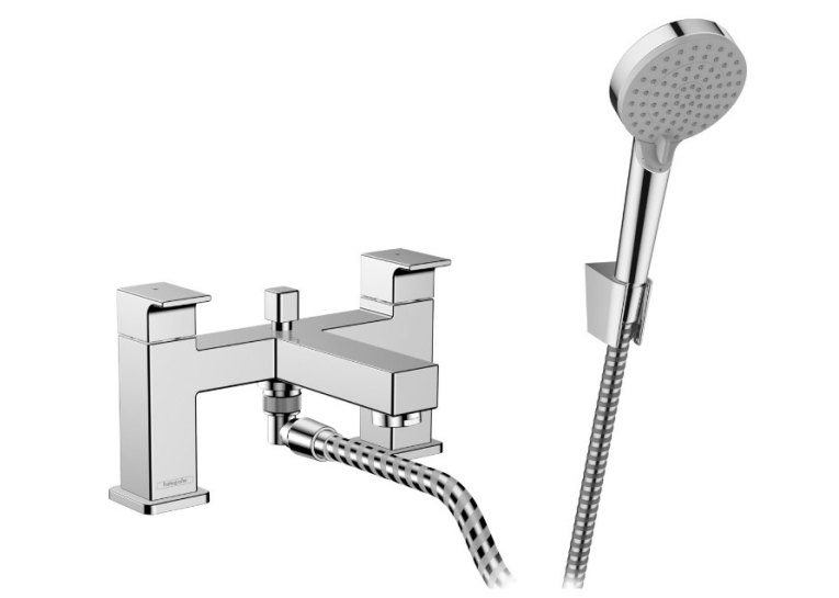 Смеситель на борт ванны Hansgrohe Vernis Shape с душевым гарнитуром 71462000 хром