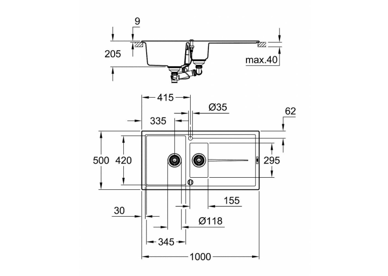 Кухонна мийка Grohe EX Sink K400 31642AP0