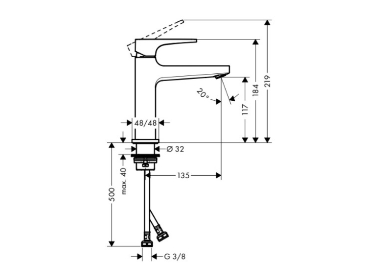Змішувач для раковини Hansgrohe Metropol Brushed Black 32507340