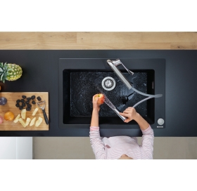 Смеситель для кухни Hansgrohe Metris Select 320 2jet с выдвижным изливом Sbox Chrome 73806000