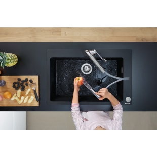 Смеситель для кухни Hansgrohe Metris Select 320 2jet с выдвижным изливом Sbox Chrome 73806000