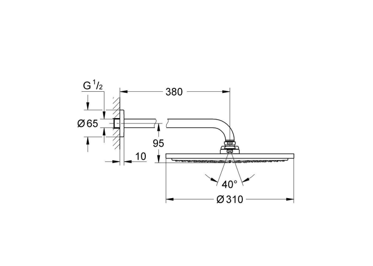 Верхній душ Grohe Rainshower Cosmopolitan 310 26056000