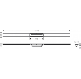Верхняя часть Hansgrohe "RainDrain Flex" для канала 1200 мм Brushed Stainless Steel 56047800