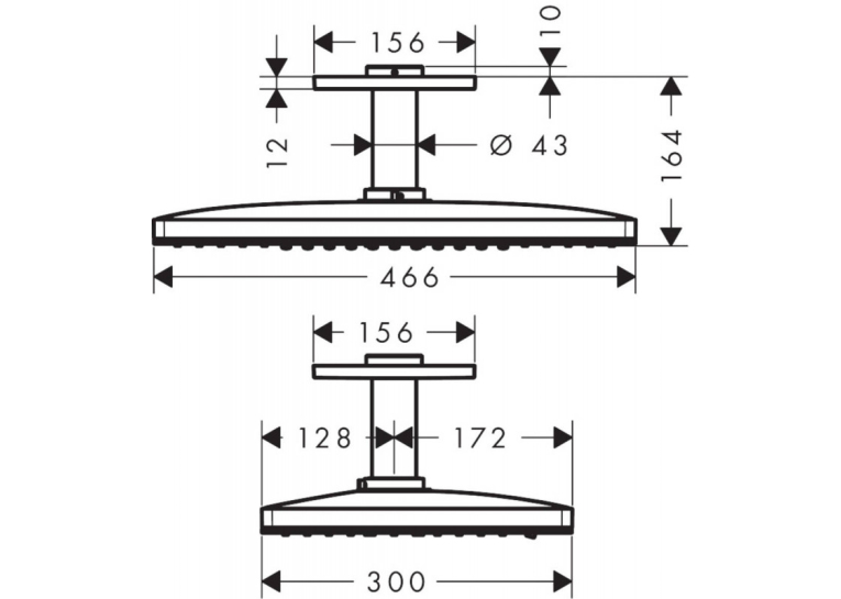 Верхній душ Hansgrohe Rainmaker Select 460 2jet білий/хром 24004400