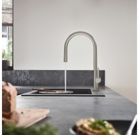 Змішувач Hansgrohe Talis M54 для кухонного миття з висувним душем Sbox Stainless Steel 72803800