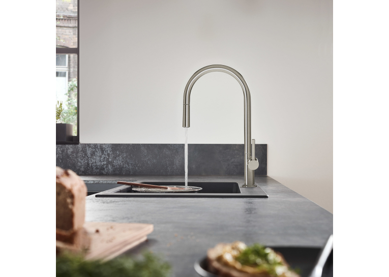 Змішувач Hansgrohe Talis M54 для кухонного миття з висувним душем Sbox Stainless Steel 72803800