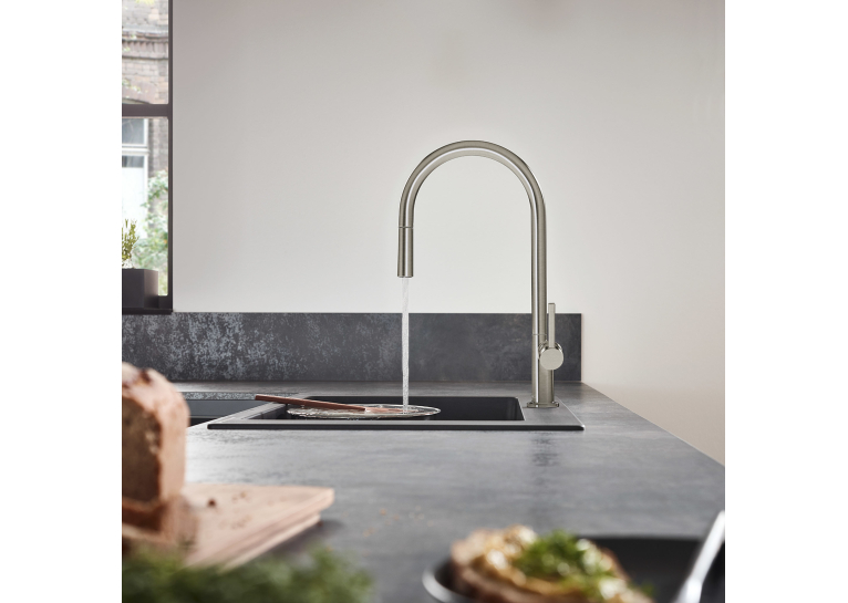 Смеситель Hansgrohe Talis M54 для кухонной мойки с выдвижным душем Sbox Stainless Steel 72803800
