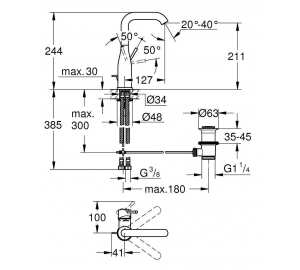 Змішувач для раковини Grohe Essence New 32628GL1 Золото