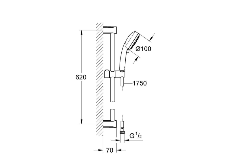 Душевой гарнитур Grohe New Tempesta 27787001
