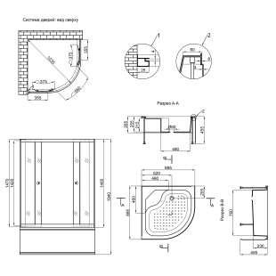 Душевая кабина Lidz Latwa SC90x90.SAT.HIGH.TR, стекло прозрачное 4 мм  LLSC9090SATHIGHTR 