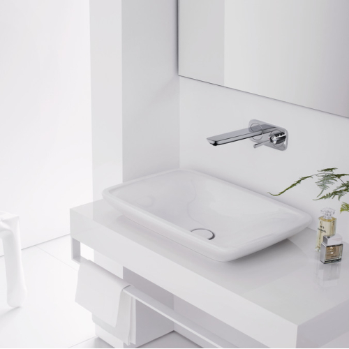 Смеситель для раковины настенный Hansgrohe PuraVida хром/белый 15084400