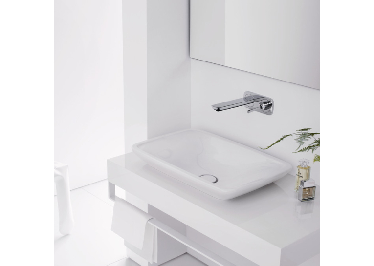 Смеситель для раковины настенный Hansgrohe PuraVida хром/белый 15084400