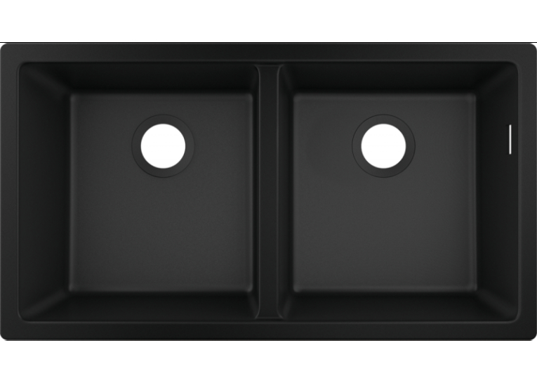 Кухонна мийка під стільницю Hansgrohe S510-U770 дві чаші 370/370 Graphiteblack 43434170
