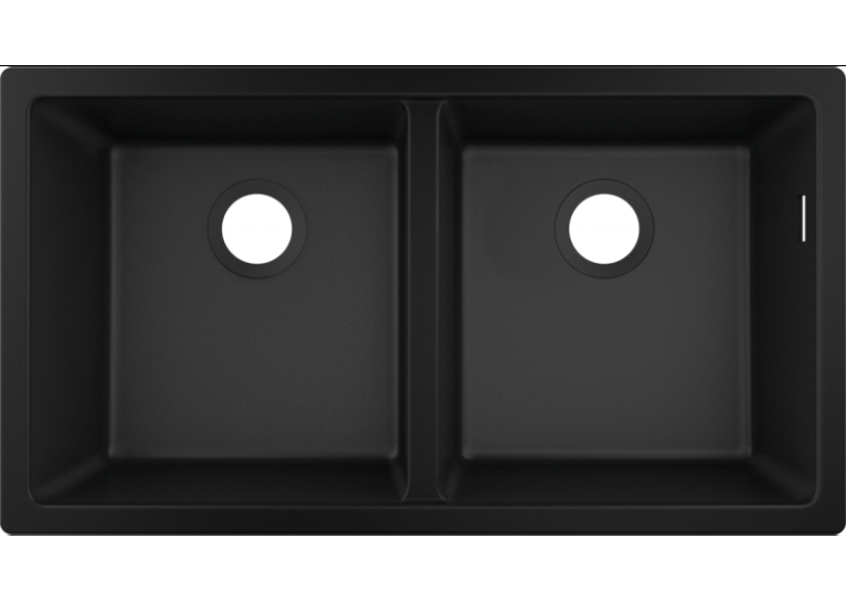 Кухонная мойка под столешницу Hansgrohe S510-U770 две чаши 370/370 Graphiteblack 43434170